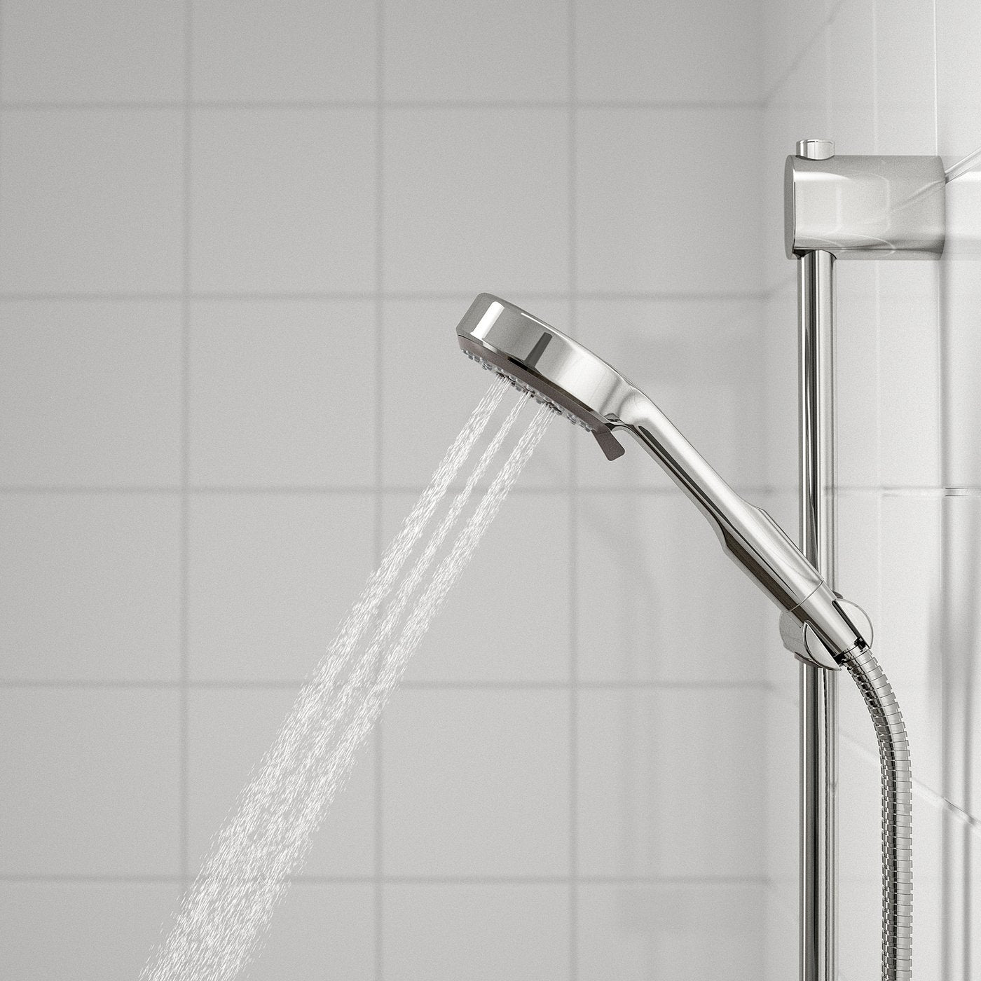 BROGRUND shower set with thermostatic mixer, chrome-plated, 200 mm