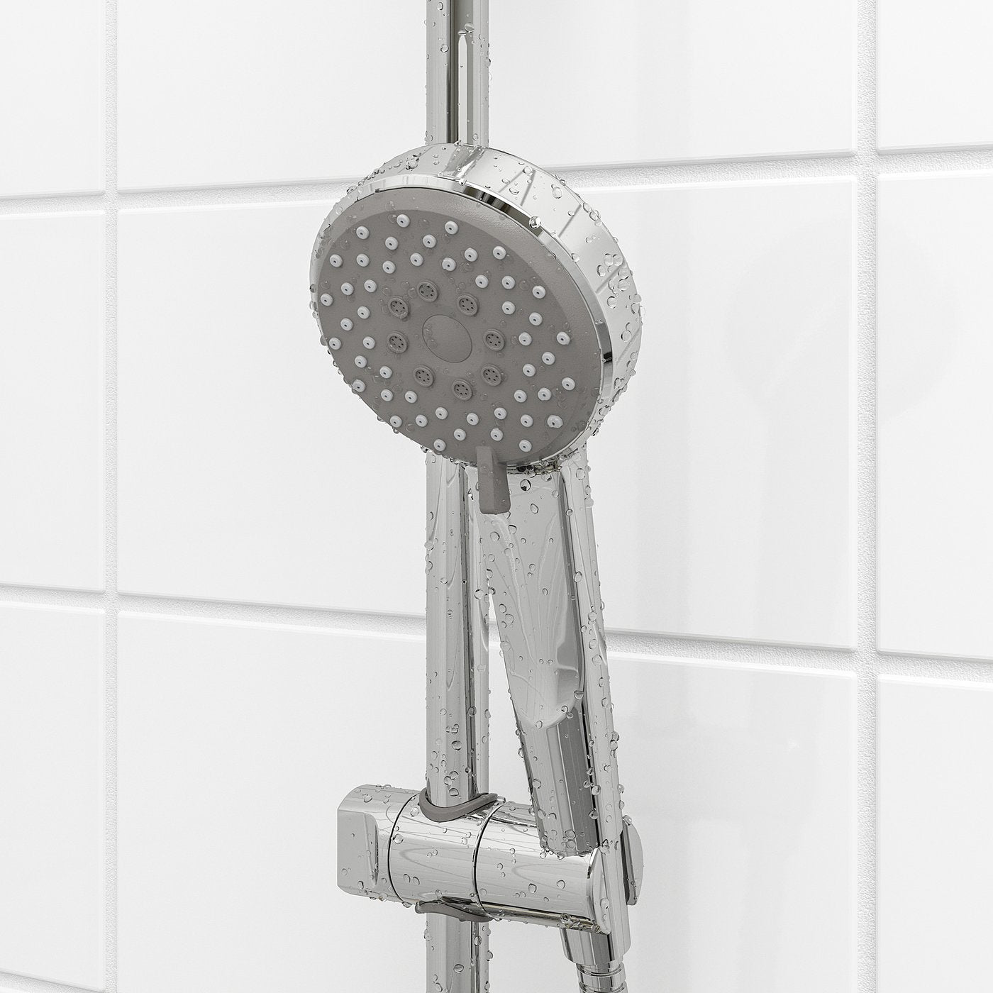 BROGRUND shower set with thermostatic mixer, chrome-plated, 200 mm