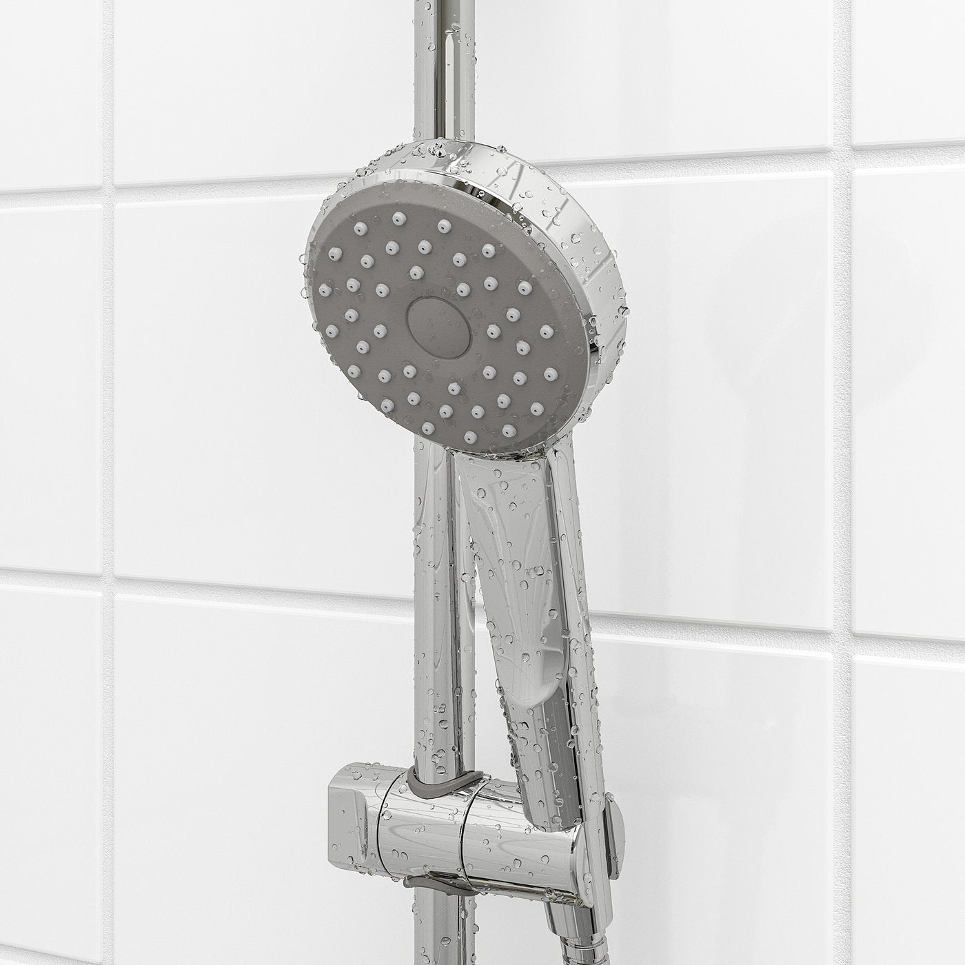 BROGRUND head/handshower kit with diverter, chrome-plated, 200 mm