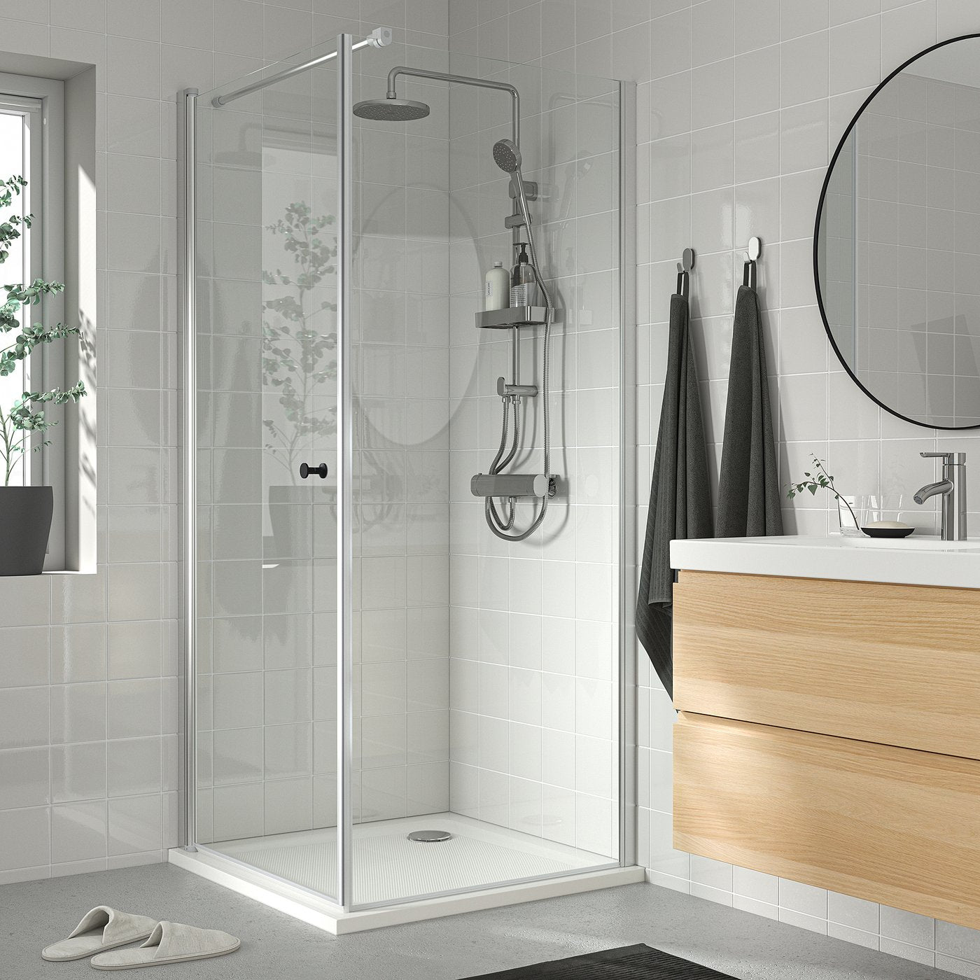BROGRUND head/handshower kit with diverter, chrome-plated, 200 mmx880 mmx560 mm cm