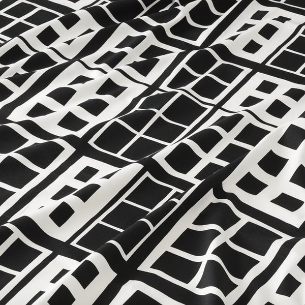 BROKAKLEJA - BROKAKLEJA Pre-cut fabric, black/geometric, 150x300 cm