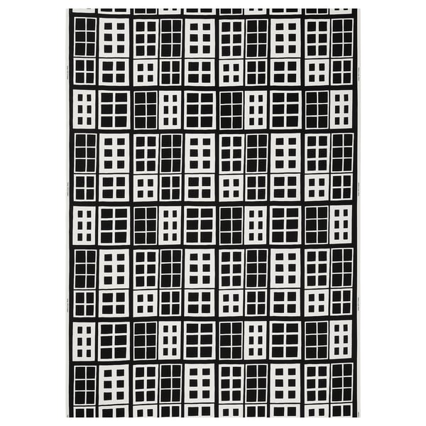 BROKAKLEJA - BROKAKLEJA Pre-cut fabric, black/geometric, 150x300 cm