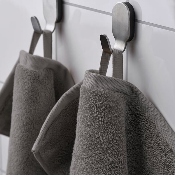 BROKGLIM bath sheet, grey, 100x150 cm