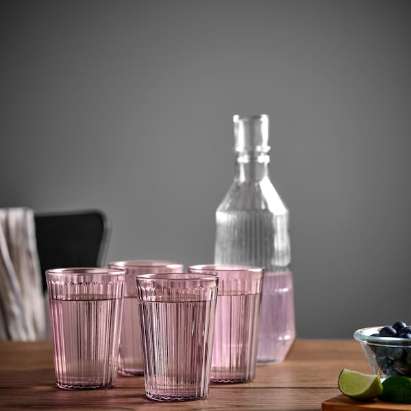BROKROCKA - Glass, grey-pink, 31 cl