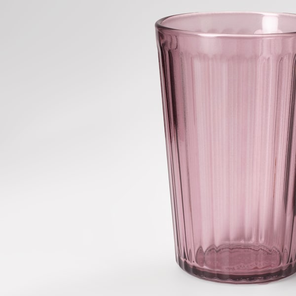 BROKROCKA - Glass, pink-grey,31 cl x 4 pieces