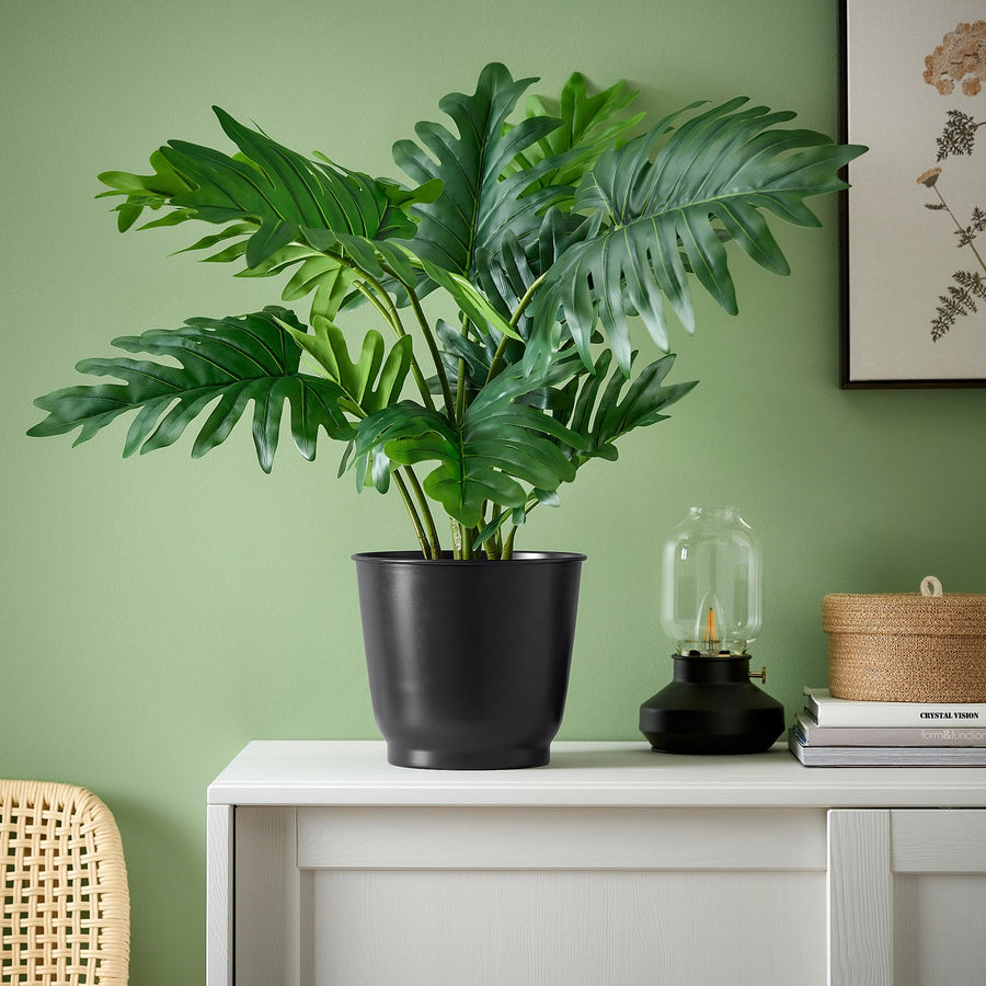 BROKTRAST plant pot, in/outdoor/dark grey, 19 cm