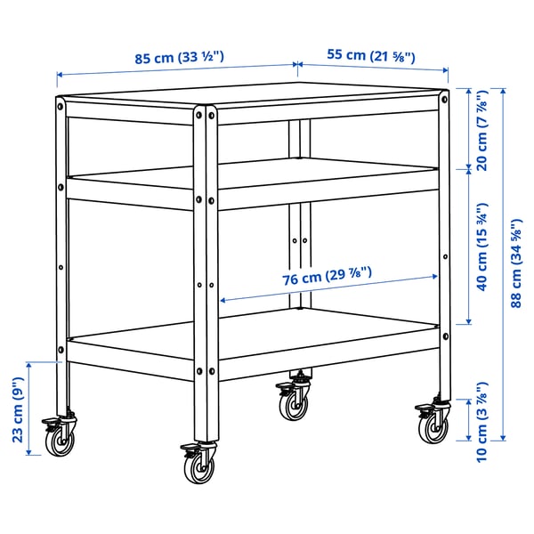 BROR - BROR Storage w shelves/cabinet/trolley, grey-green/pine plywood