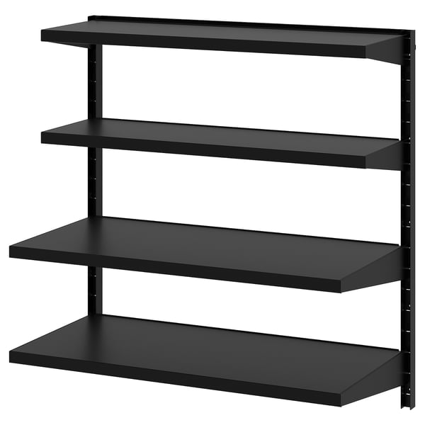 BROR - BROR Wall shelf combination, black, 88x30/45x90 cm