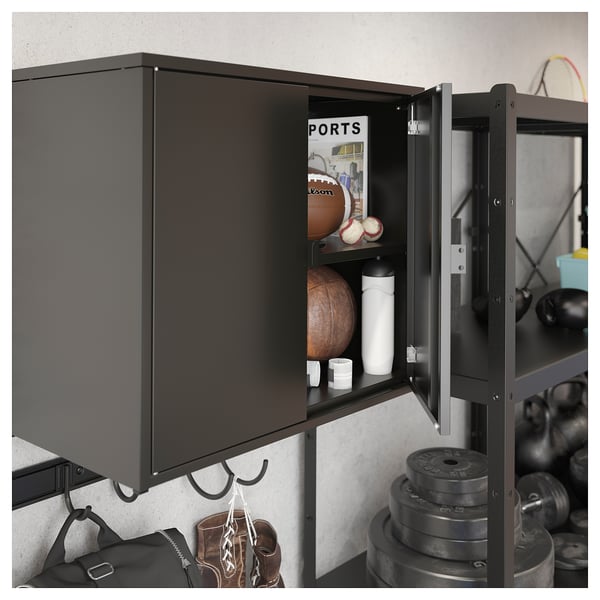 BROR cabinet with 2 doors, black, 76x40x66 cm