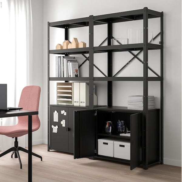 Ikea BROR - Cabinet with 2 doors, black , 76x40x66 cm