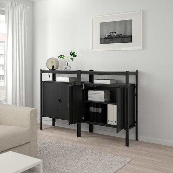 Ikea BROR - Cabinet with 2 doors, black , 76x40x66 cm