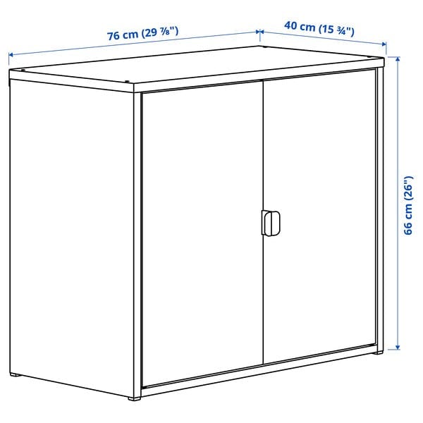 BROR - Cabinet with 2 doors, black , 76x40x66 cm