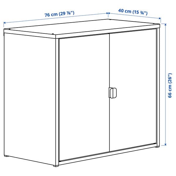 Ikea BROR - Cabinet with 2 doors, black , 76x40x66 cm