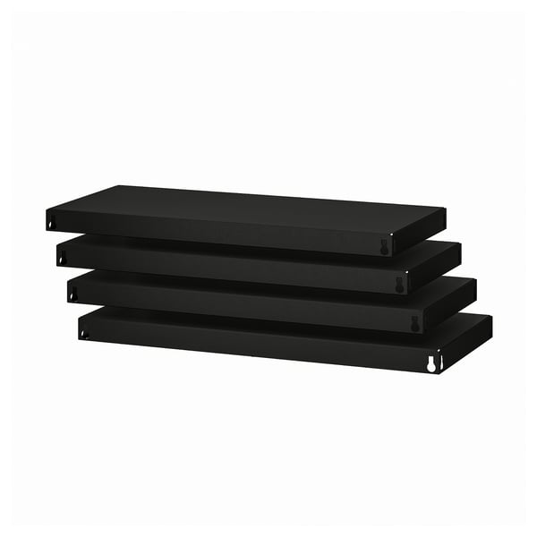 BROR shelf, black, 84 cm, 4 pack