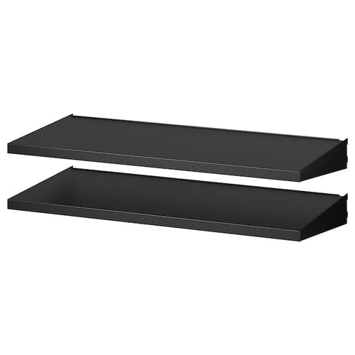 BROR shelf for wall upright, black, 85.0 cm, 2 pack
