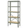 BROR shelving unit, with 5 shelves grey-green/pine plywood, 85x40x190 cm