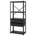 BROR shelving unit with drawers/shelves, black, 85x40x190 cm