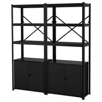BROR shelving unit with cabinets, black, 170x40x190 cm