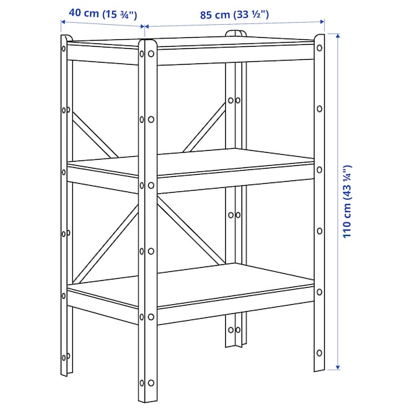 BROR Shelf - black/wood 85x40x110 cm ,