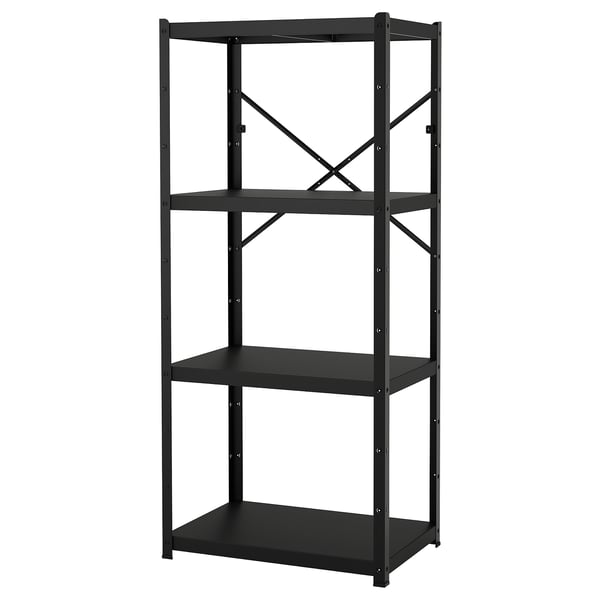 BROR - BROR Shelving unit, black, 85x55x190 cm