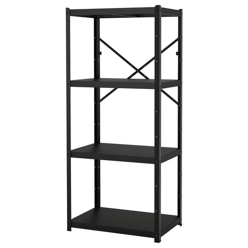 BROR shelving unit, black, 85x190x55 cm