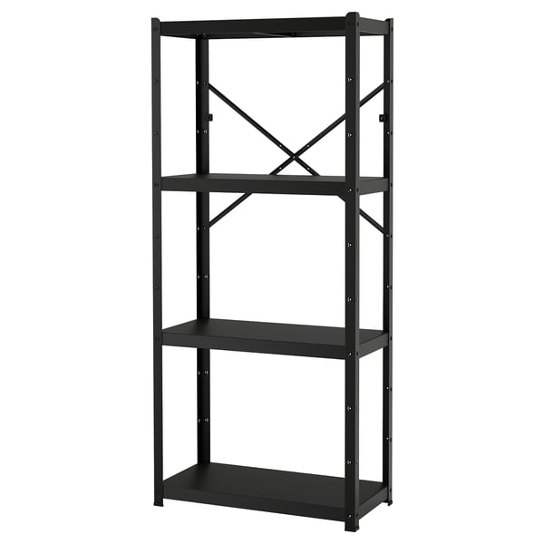 BROR - BROR Shelving unit, black, 85x40x190 cm