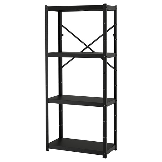 BROR shelving unit, black, 85x190x40 cm