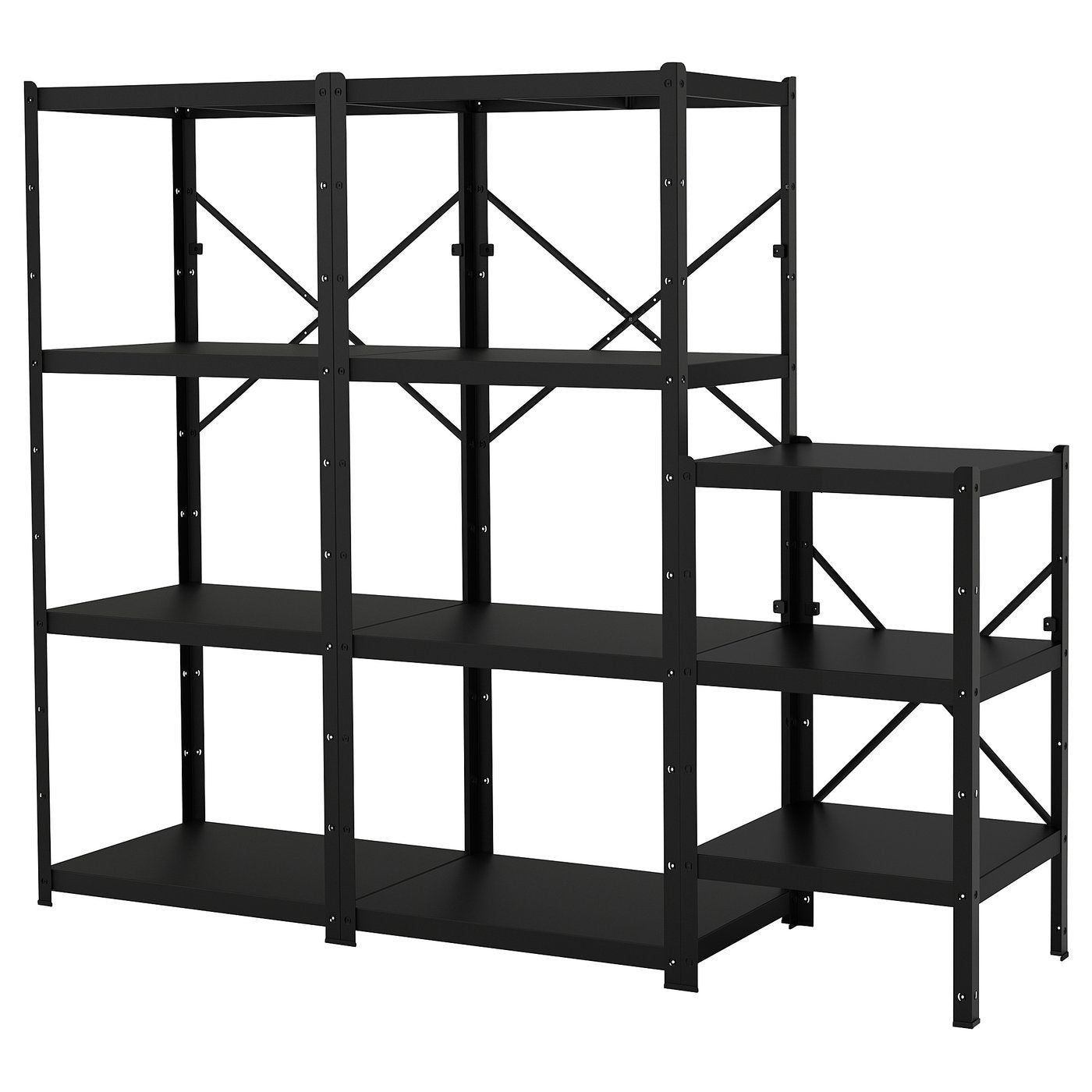 BROR shelving unit, black, 234x55x190 cm