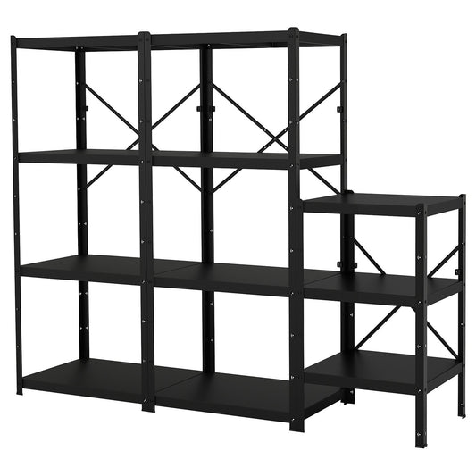 BROR shelving unit, black, 234x190x55 cm