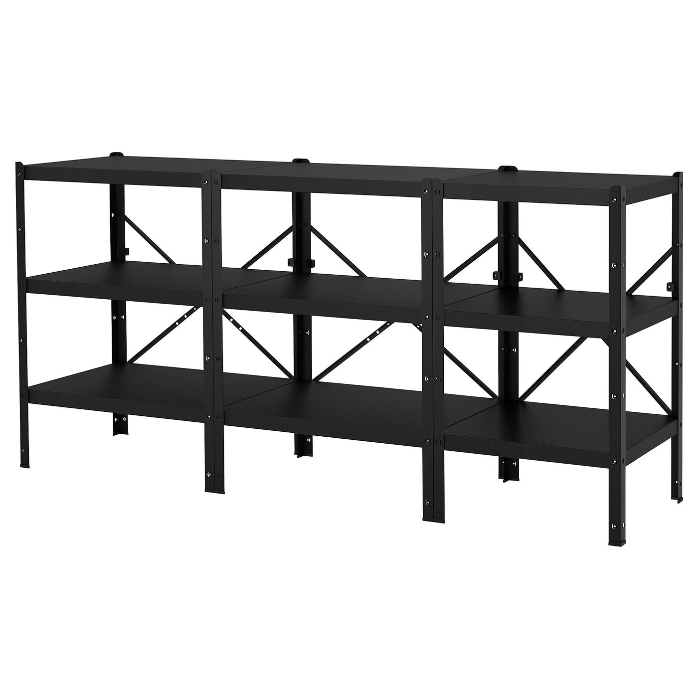 BROR shelving unit, black, 234x110x55 cm