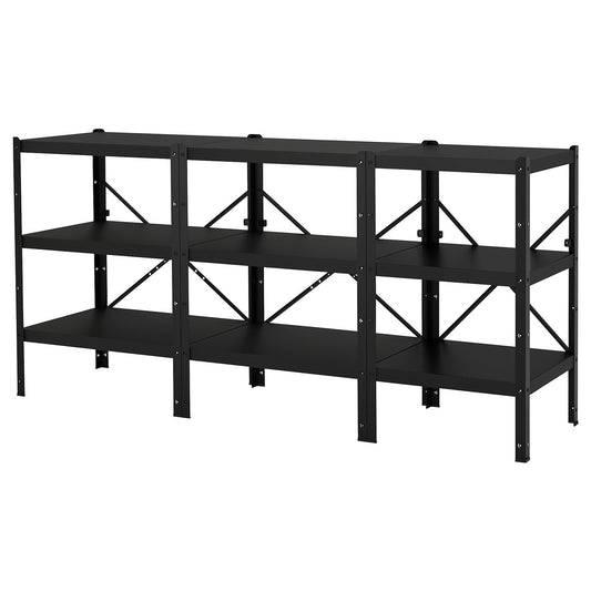 BROR shelving unit, black, 234x110x55 cm
