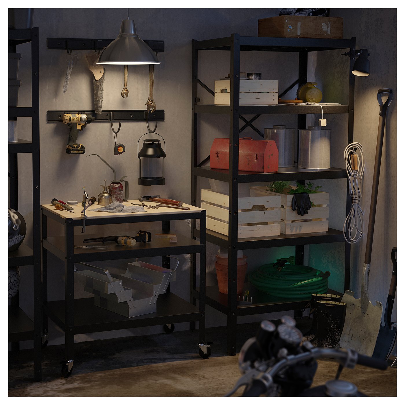 BROR shelving unit, black, 85x55x190 cm