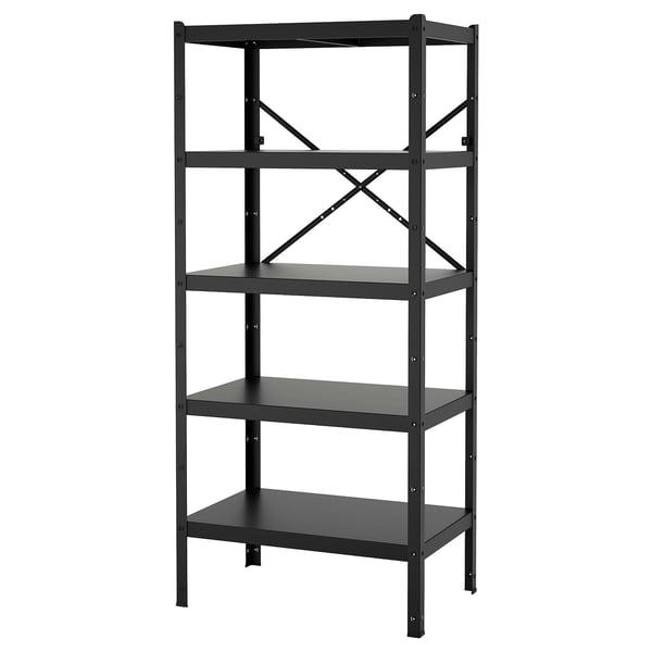 BROR - BROR Shelving unit, black, 85x55x190 cm