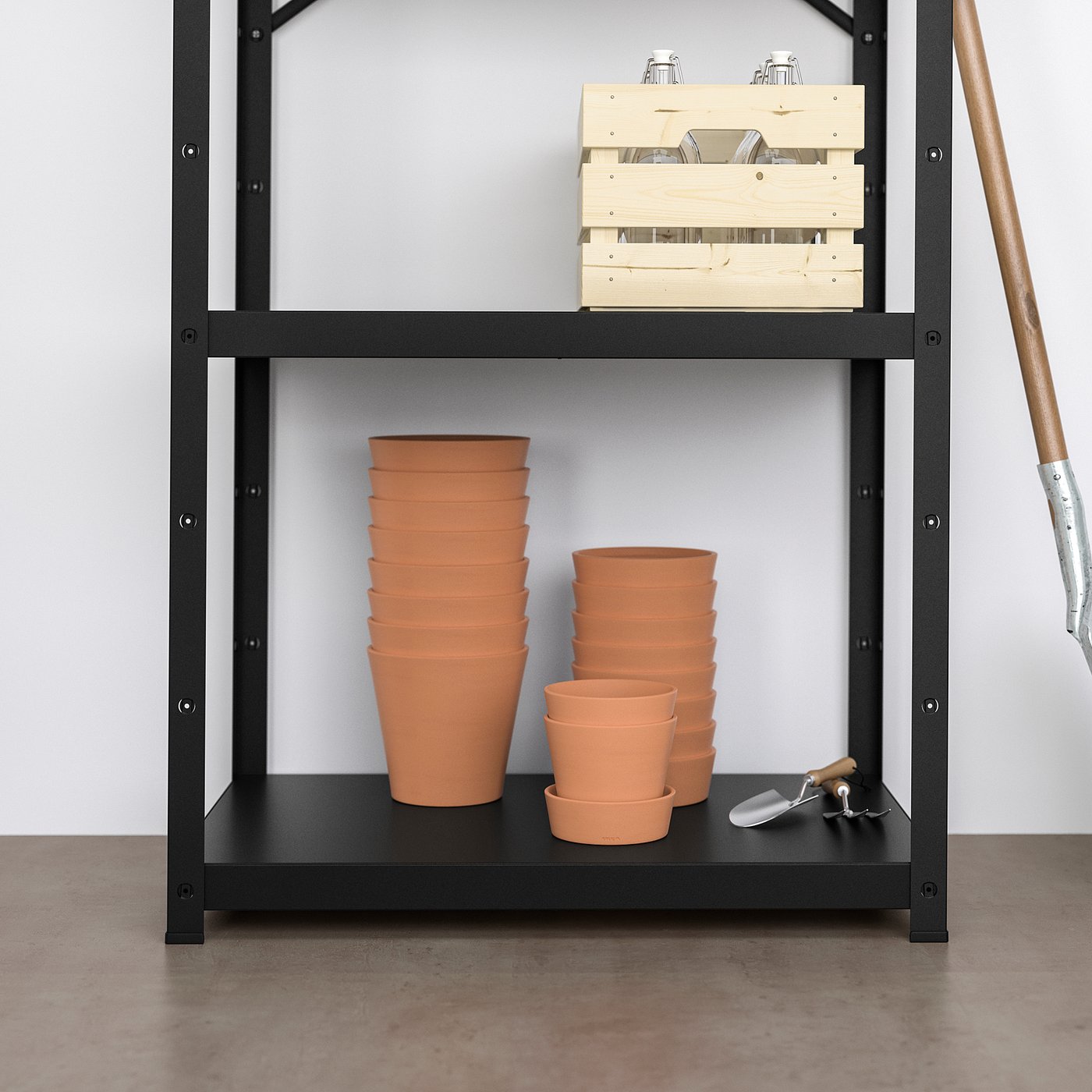 BROR shelving unit, black, 85x190x55 cm