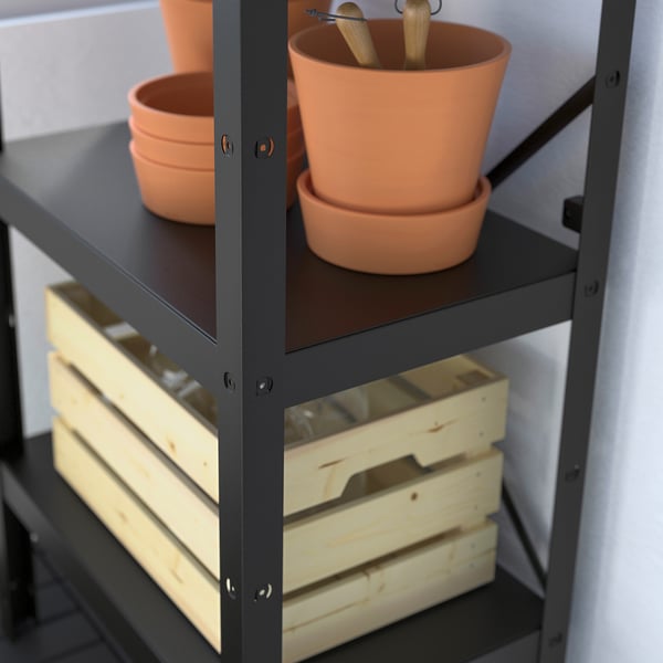 BROR - BROR Shelving unit, black, 65x40x110 cm