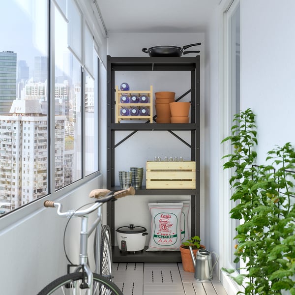 BROR - BROR Shelving unit, black, 85x40x190 cm