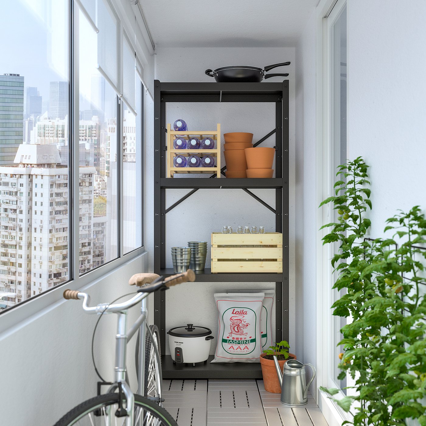 BROR shelving unit, black, 85x40x190 cm
