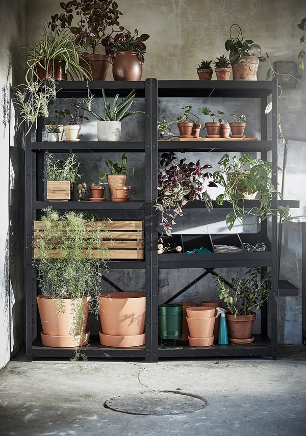 BROR - BROR Shelving unit, black, 85x40x190 cm