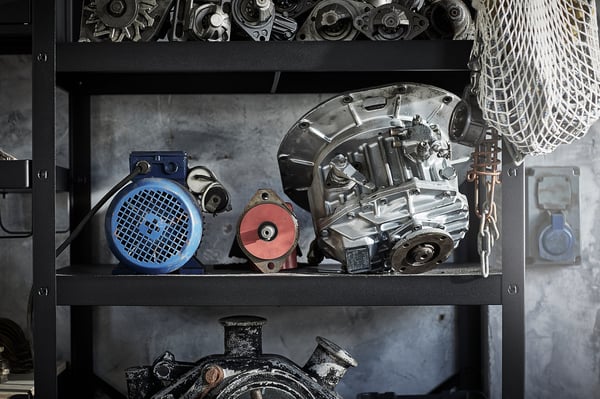 BROR shelving unit, black, 254x40x190 cm