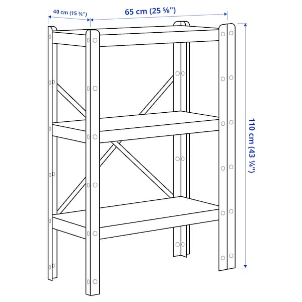 Ikea BROR - Shelving unit, black, 65x40x110 cm