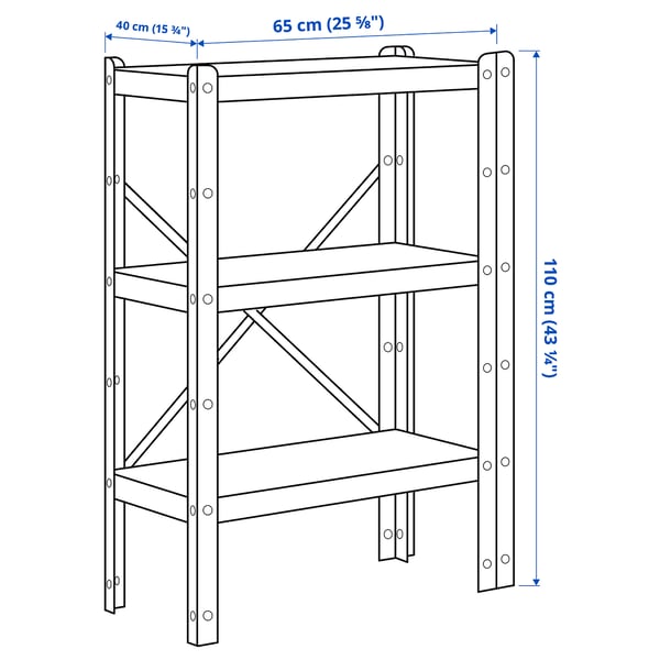 BROR shelving unit, black, 65x40x110 cm