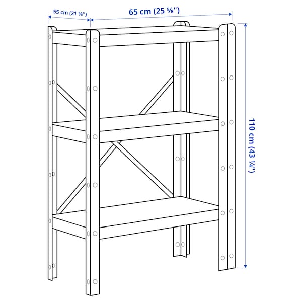 Ikea BROR - Shelving unit, black, 65x55x110 cm