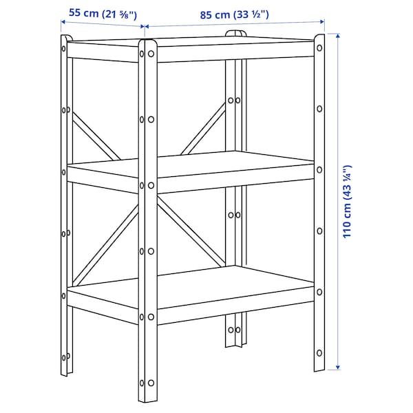 Ikea BROR - Shelving unit, black, 85x55x110 cm