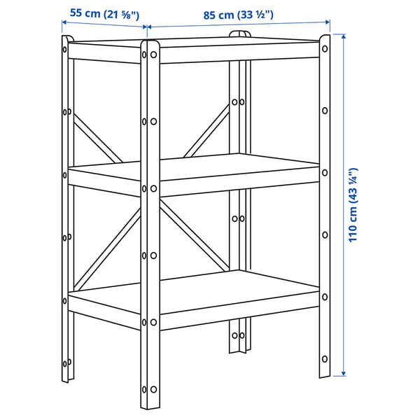 BROR shelving unit, black, 85x55x110 cm