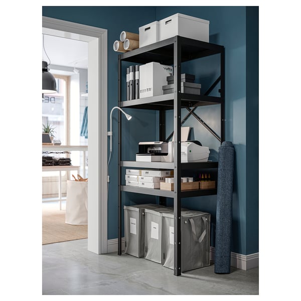 BROR - BROR Shelving unit, black, 85x55x190 cm
