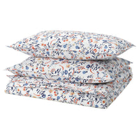BRUDKRUSBÄR duvet cover and 2 pillowcases, white multicolour/floral pattern, 240x220/50x80 cm