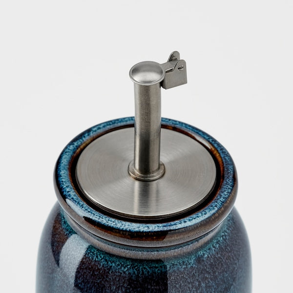 BRUGDHAJ oil/vinegar bottle, blue, 19 cm