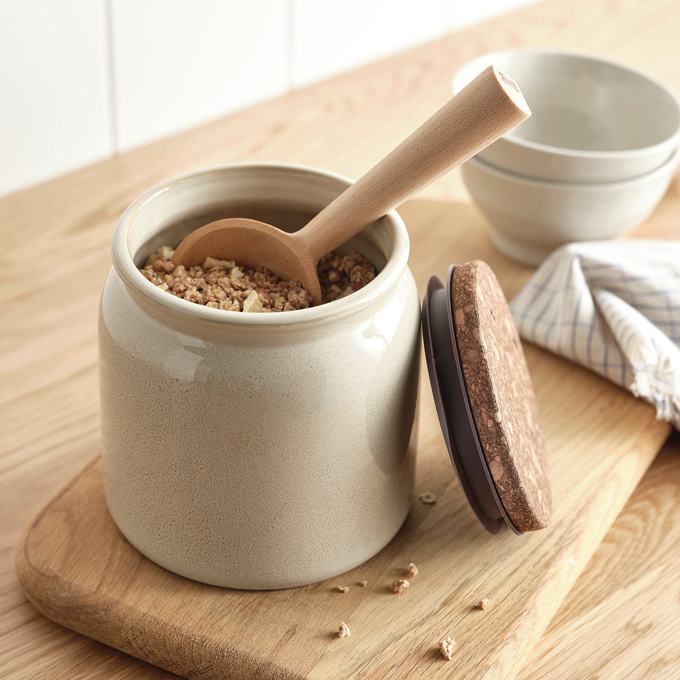 BRUGDHAJ jar with lid, beige, 1.9 l
