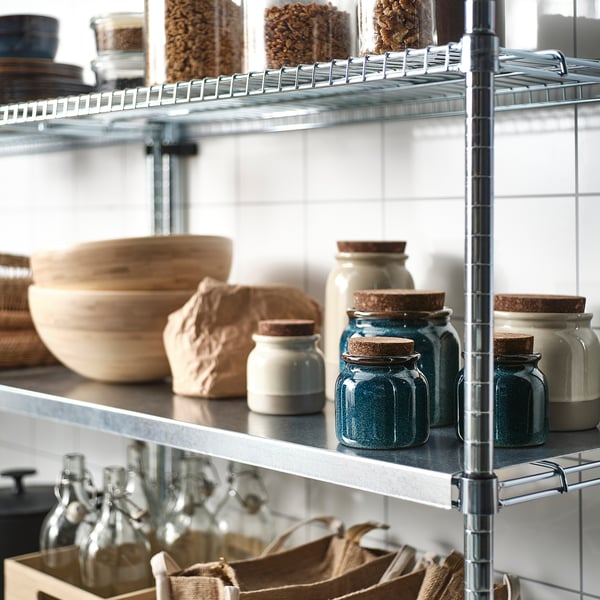 BRUGDHAJ - BRUGDHAJ Jar with lid, blue, 1 l