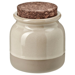 BRUGDHAJ jar with lid, beige, 0.3 l